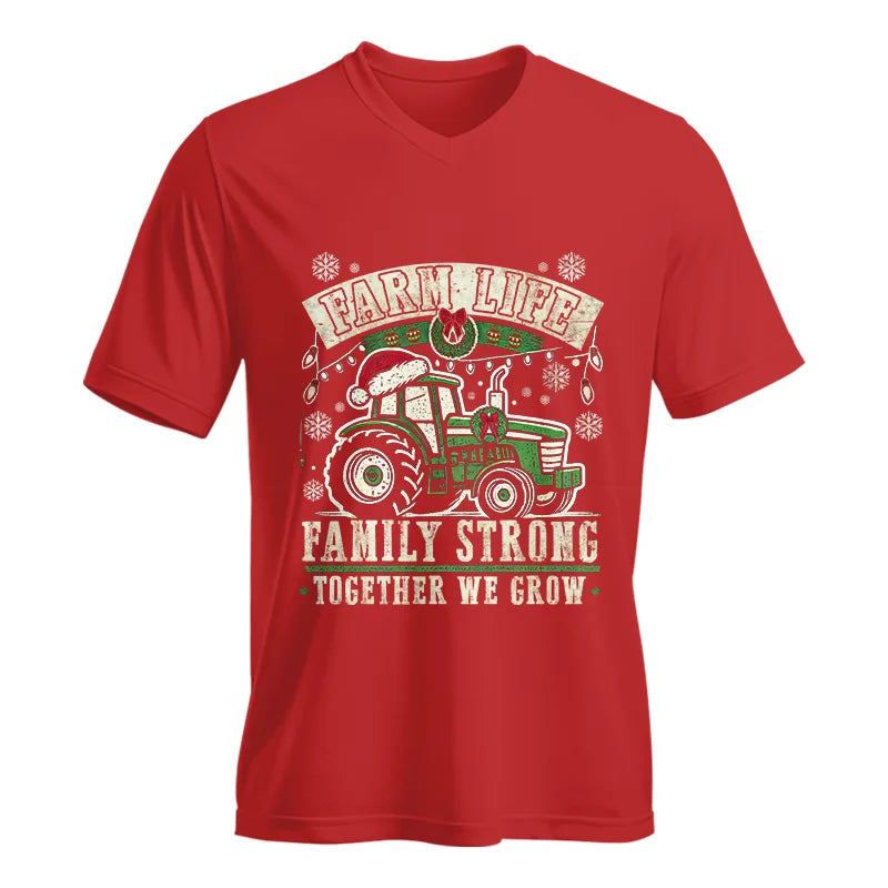 Farm Life Family Strong Together We Grow - Unisex Jersey Short Sleeve V-Neck Tee