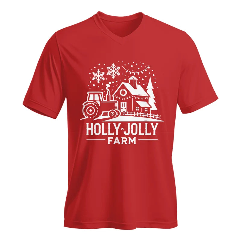 Holly Jolly 3 - Unisex Jersey Short Sleeve V-Neck Tee