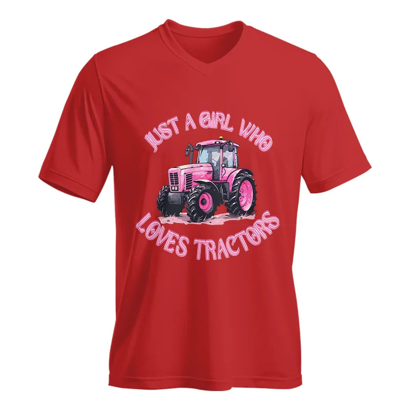 Just A Girl Who Loves Tractors 1 - Unisex Jersey Short Sleeve V-Neck Tee