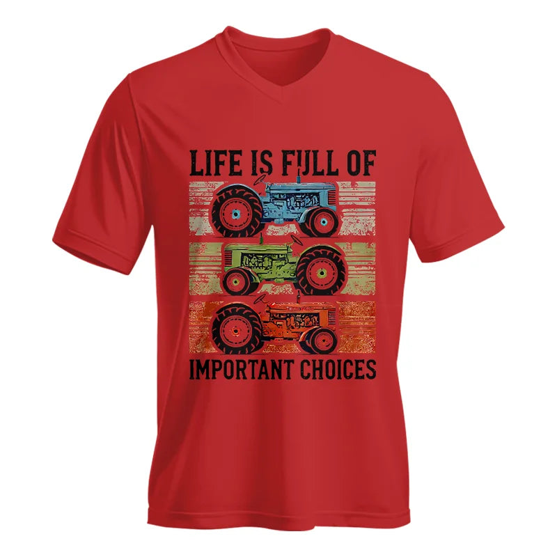 Image of Life Is Full Of Important Choices 3 - Unisex Jersey Short Sleeve V-Neck Tee