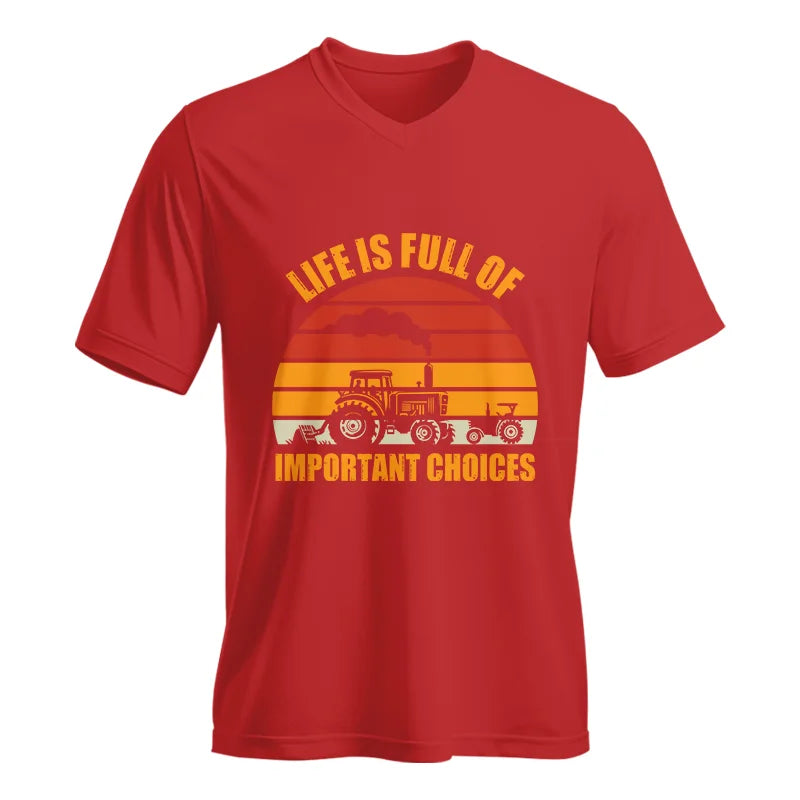 Image of Life Is Full Of Important Choices 32 - Unisex Jersey Short Sleeve V-Neck Tee