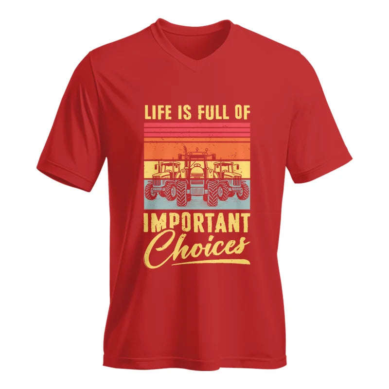 Image of Life Is Full Of Important Choices 39 - Unisex Jersey Short Sleeve V-Neck Tee