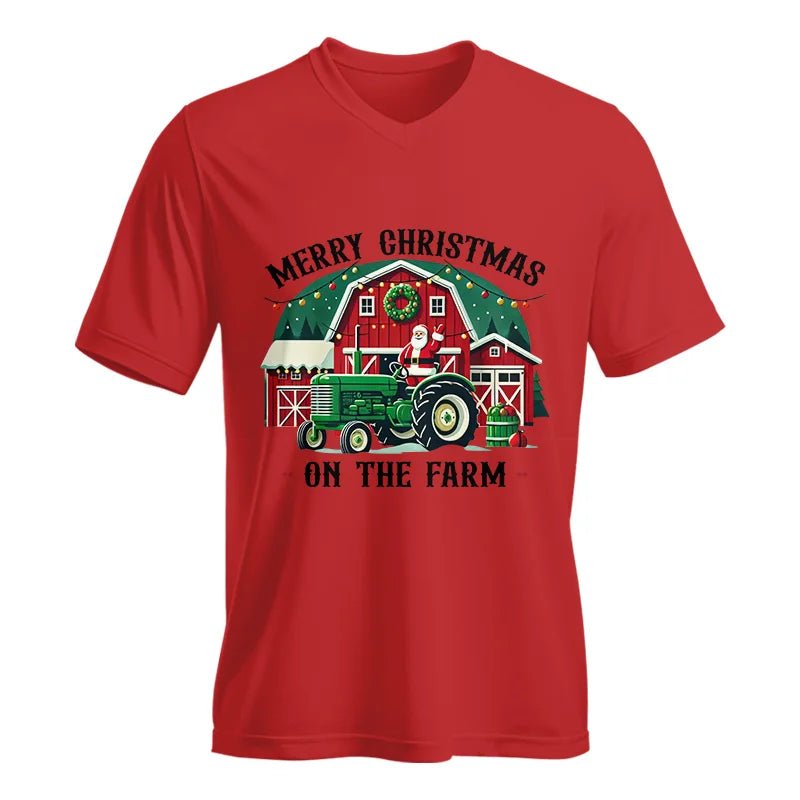 Merry Christmas On The Farm 1 - Unisex Jersey Short Sleeve V-Neck Tee