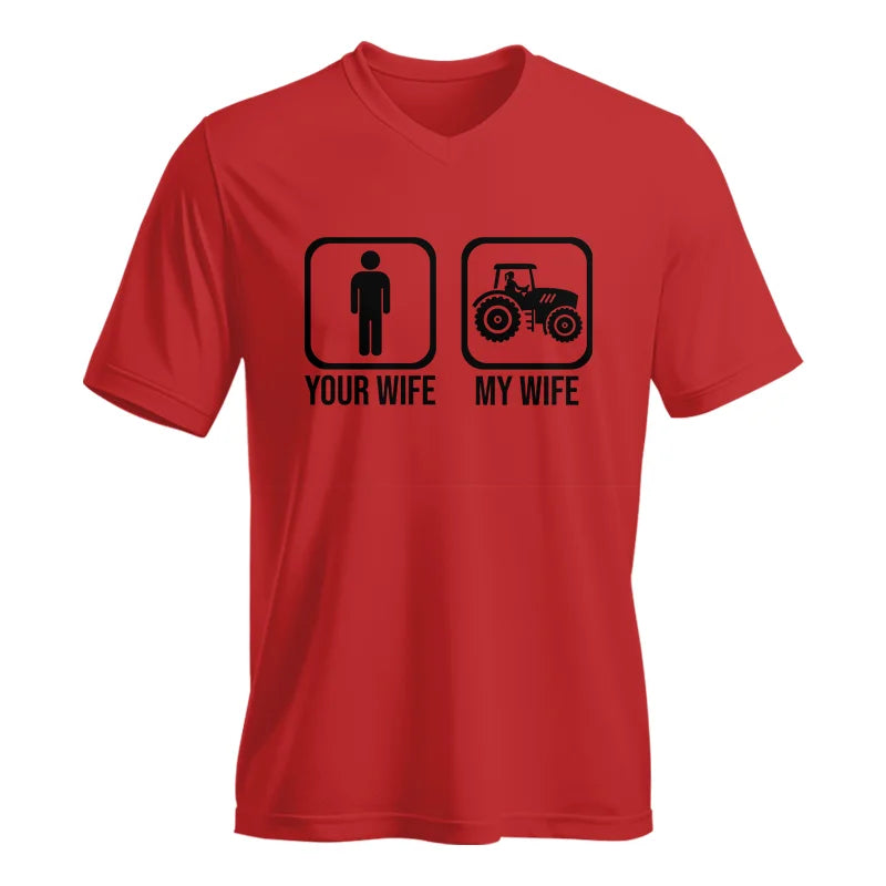 My Wife Is Cooler Than Yours Funny Farm Tractor 2 - Unisex Jersey Short Sleeve V-Neck Tee