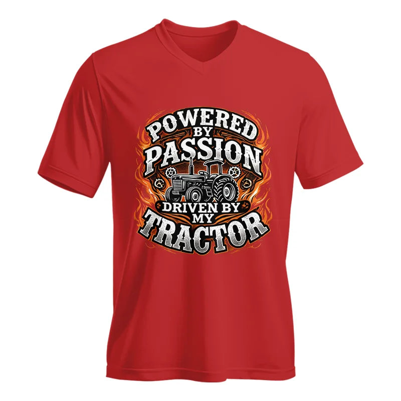 Powered By Passion Driven By My Tractor 5 - Unisex Jersey Short Sleeve V-Neck Tee