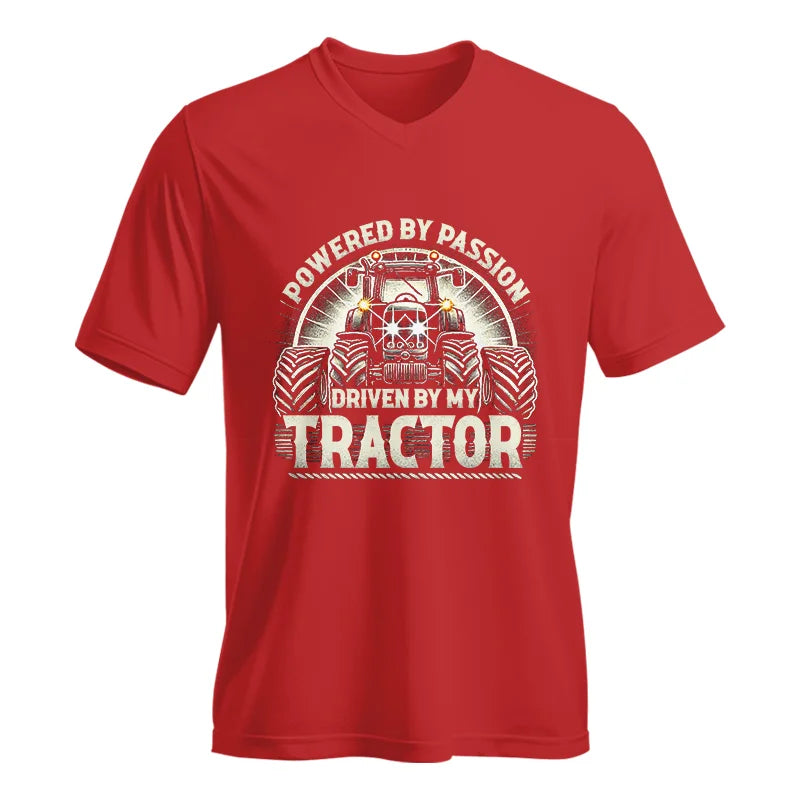 Powered By Passion Driven By My Tractor 6 - Unisex Jersey Short Sleeve V-Neck Tee