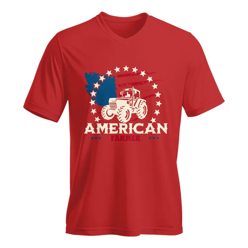 Proud To Be An American Farmer Citizen Veteran - Unisex Jersey Short Sleeve V-Neck Tee