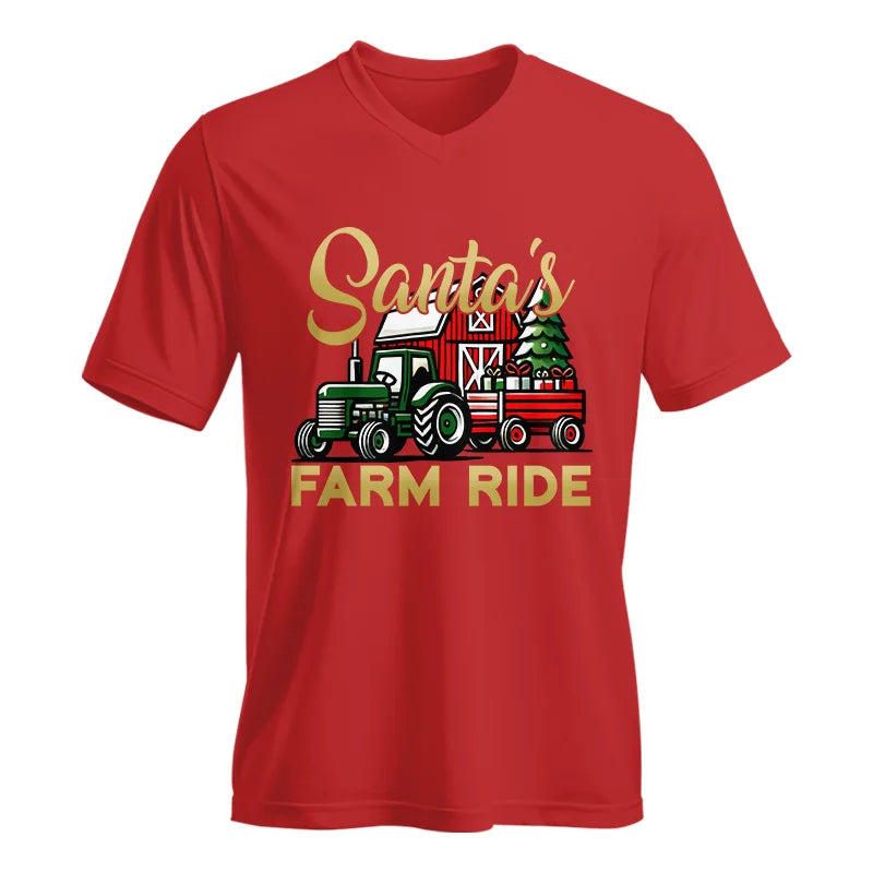 Santa's Farm Ride 2 - Unisex Jersey Short Sleeve V-Neck Tee