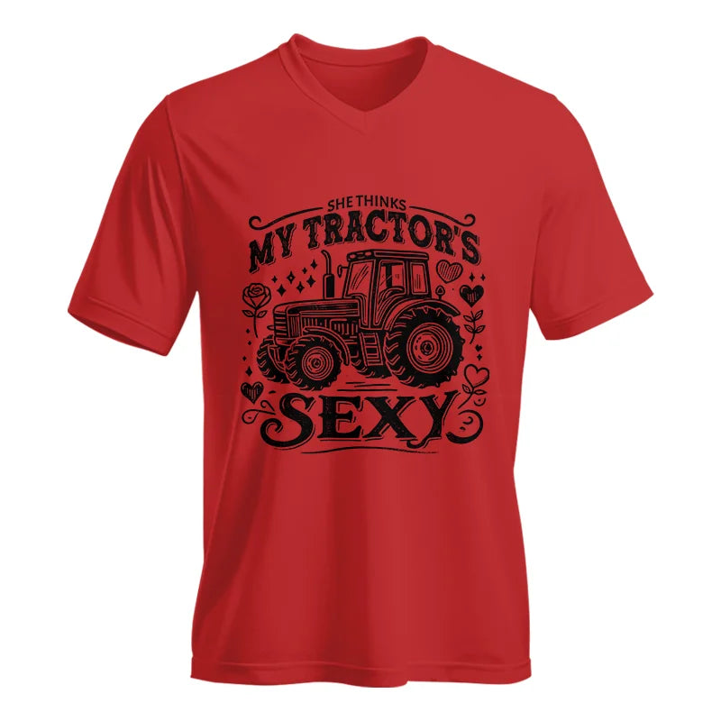 She Thinks My Tractor's Sexy - Unisex Jersey Short Sleeve V-Neck Tee