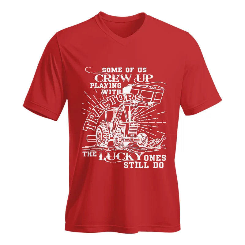 Some Of Us Grew Up Playing With Tractors 1 - Unisex Jersey Short Sleeve V-Neck Tee