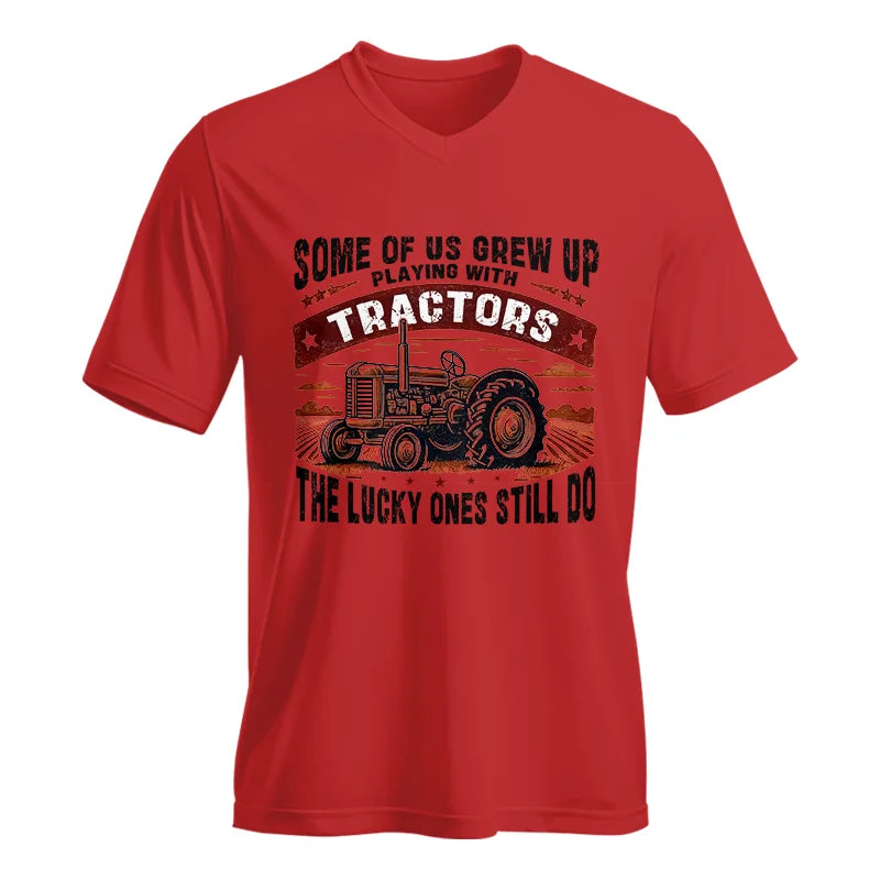 Some Of Us Grew Up Playing With Tractors 2 - Unisex Jersey Short Sleeve V-Neck Tee