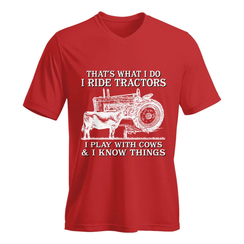 Image of That's What I Do I Ride Tractors - Unisex Jersey Short Sleeve V-Neck Tee