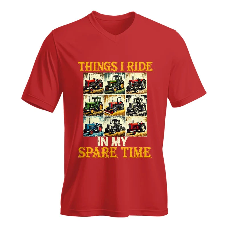 Things I Ride In My Spare Time 2 - Unisex Jersey Short Sleeve V-Neck Tee