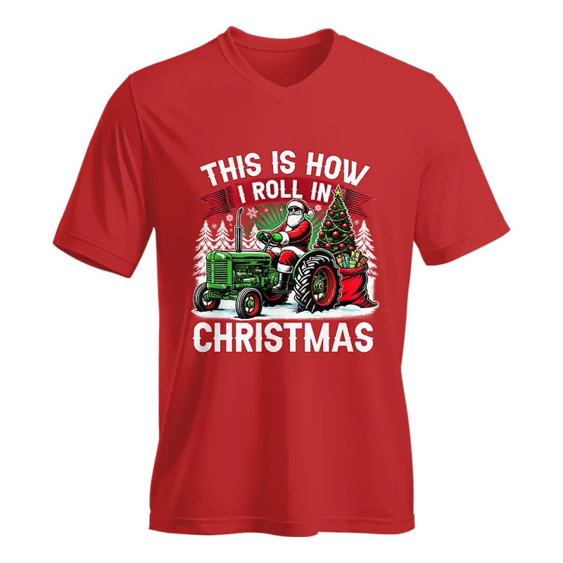 Image of This Is How I Roll In Christmas - Unisex Jersey Short Sleeve V-Neck Tee