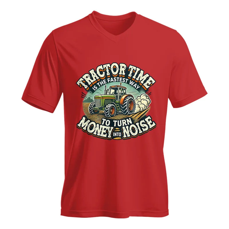 Tractor Time To Turn Money Into Noise - Unisex Jersey Short Sleeve V-Neck Tee