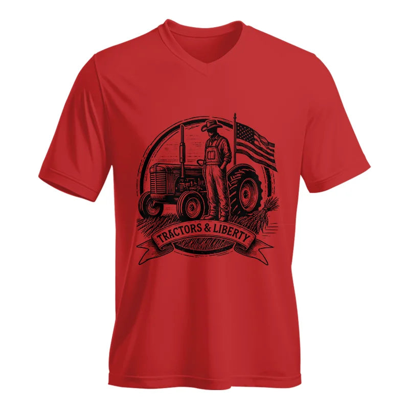 Image of Tractors And Liberty - Unisex Jersey Short Sleeve V-Neck Tee