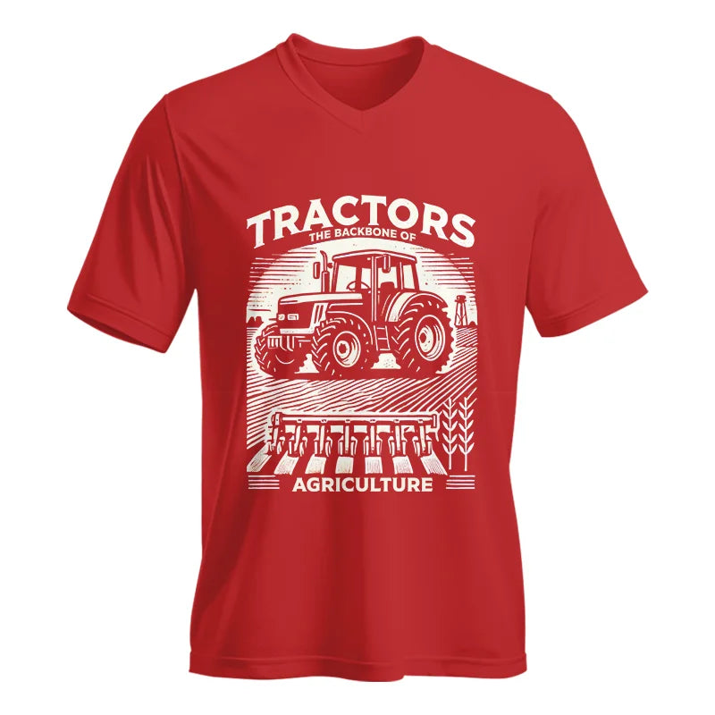 Image of Tractors The Backbone Of Agriculture - Unisex Jersey Short Sleeve V-Neck Tee