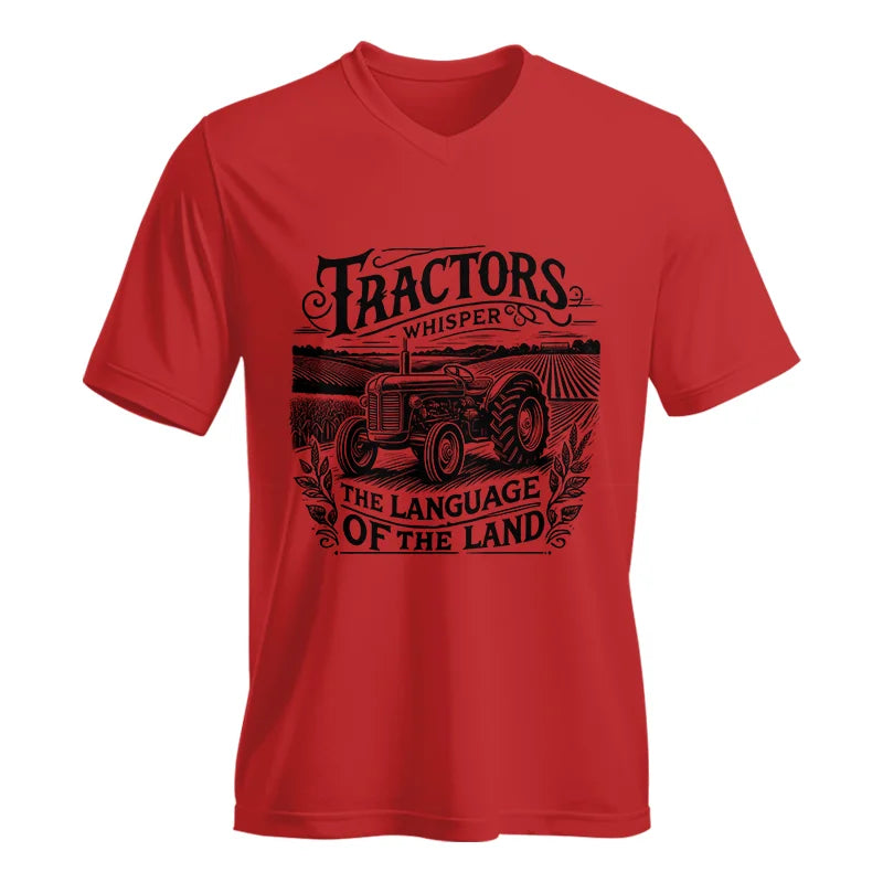 Tractors Whisper The Language Of The Land 1 - Unisex Jersey Short Sleeve V-Neck Tee