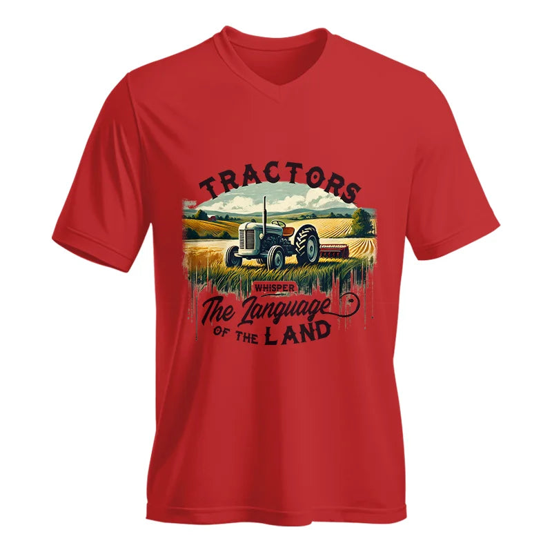 Image of Tractors Whisper The Language Of The Land 2 - Unisex Jersey Short Sleeve V-Neck Tee