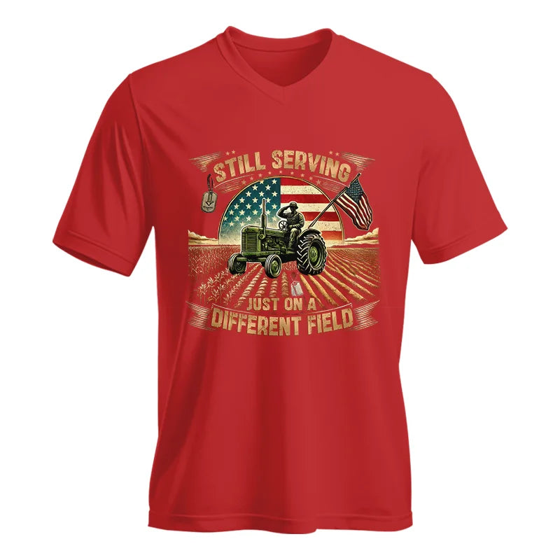 Veteran Farmer Still Serving 8 - Unisex Jersey Short Sleeve V-Neck Tee