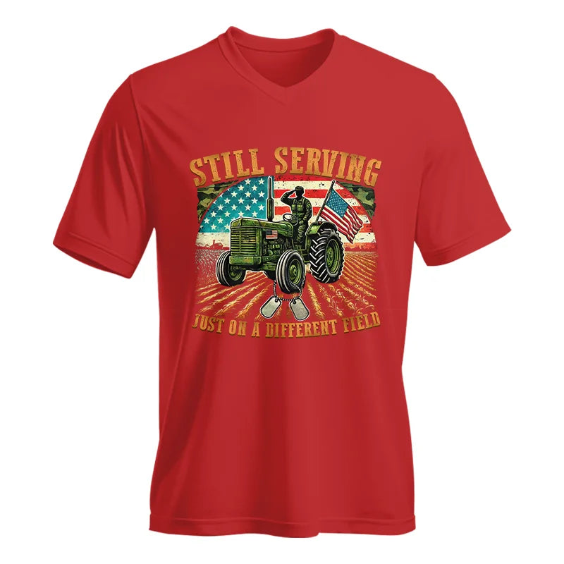 Veteran Farmer Still Serving 9 - Unisex Jersey Short Sleeve V-Neck Tee