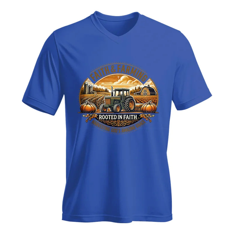 Image of Faith And Farming 1 - Unisex Jersey Short Sleeve V-Neck Tee