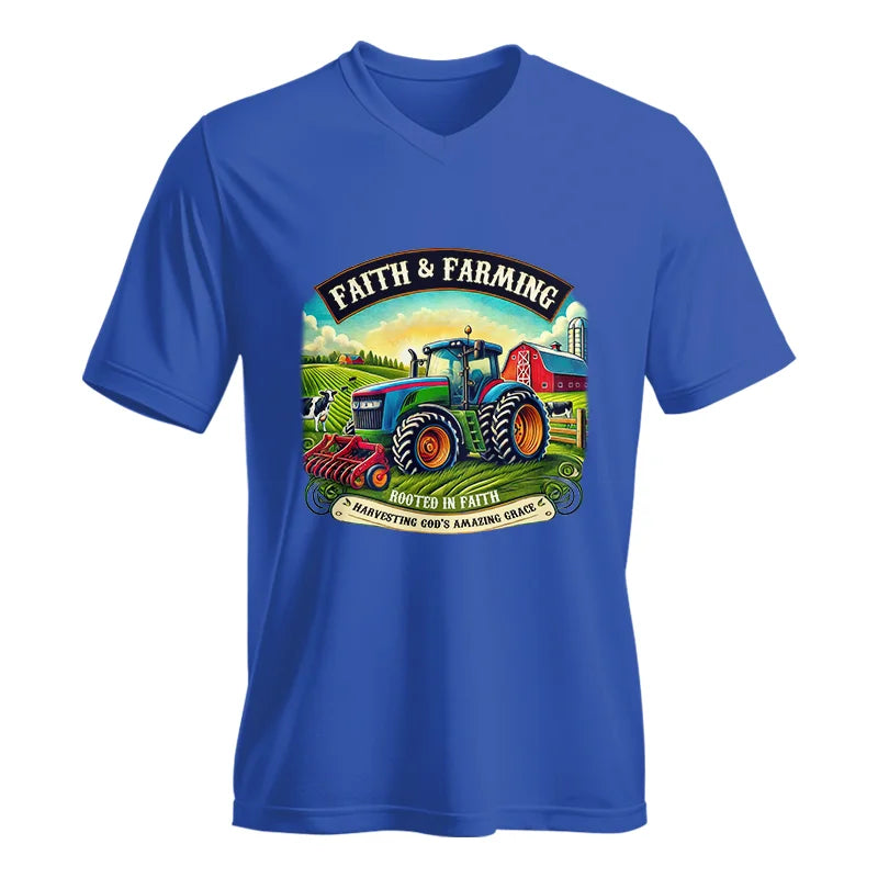 Faith And Farming 2 - Unisex Jersey Short Sleeve V-Neck Tee