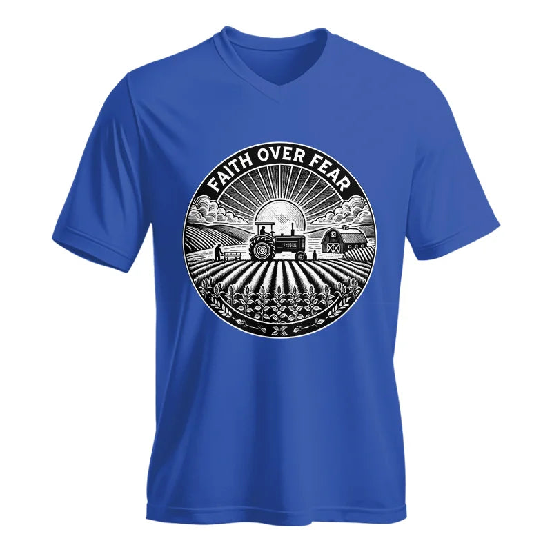 Faith Over Fear - Unisex Jersey Short Sleeve V-Neck Tee