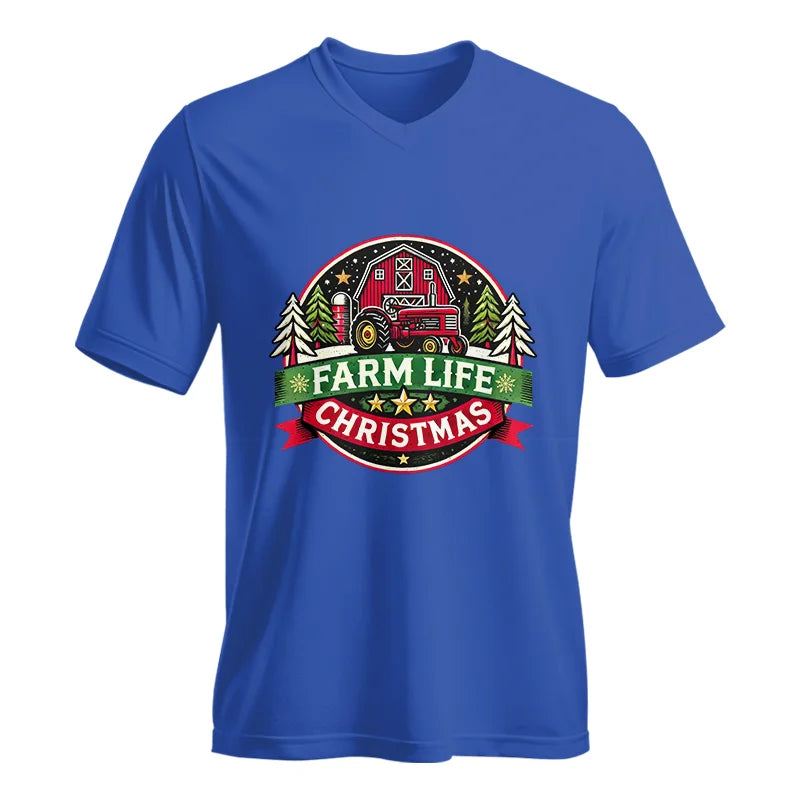 Farm Life Christmas 3 - Unisex Jersey Short Sleeve V-Neck Tee