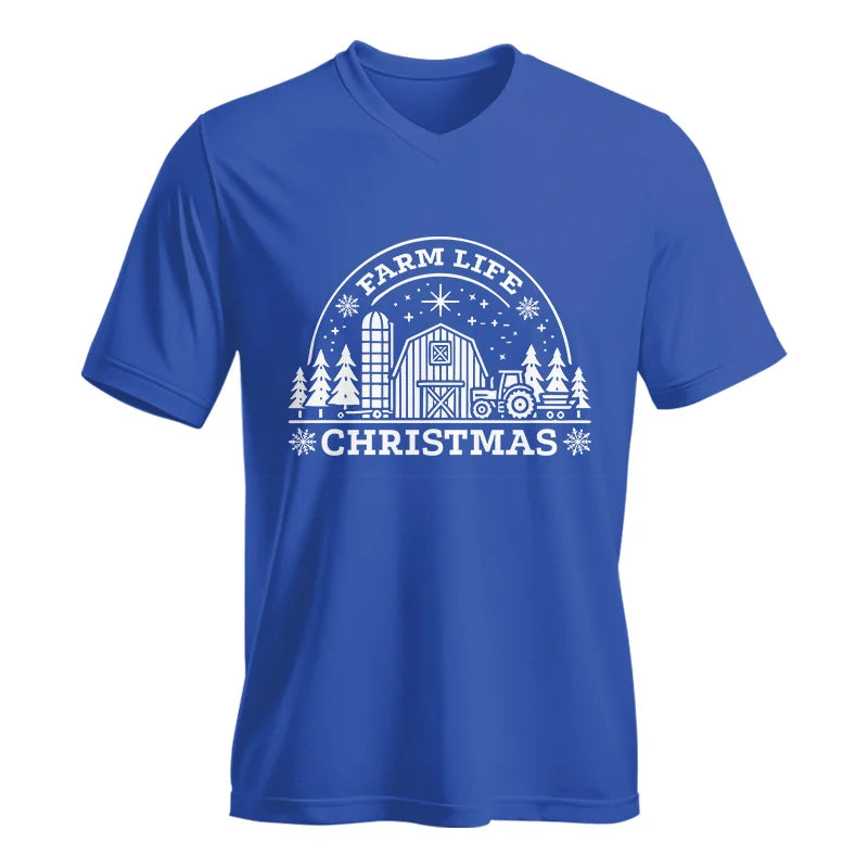 Farm Life Christmas 4 - Unisex Jersey Short Sleeve V-Neck Tee