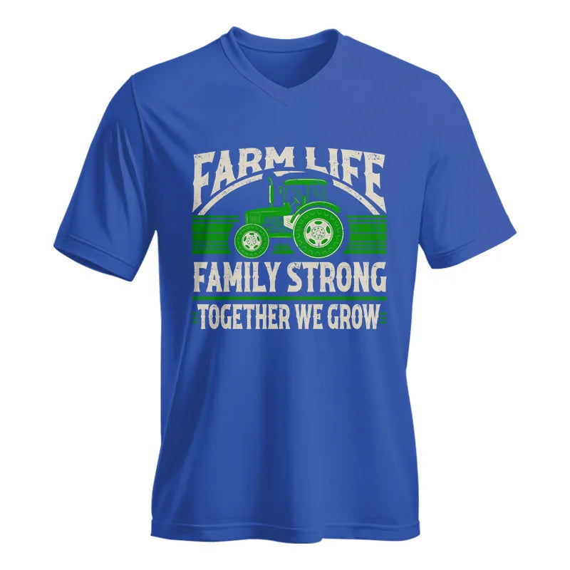 Image of Farm life Family Strong_Together We grow - Unisex Jersey Short Sleeve V-Neck Tee