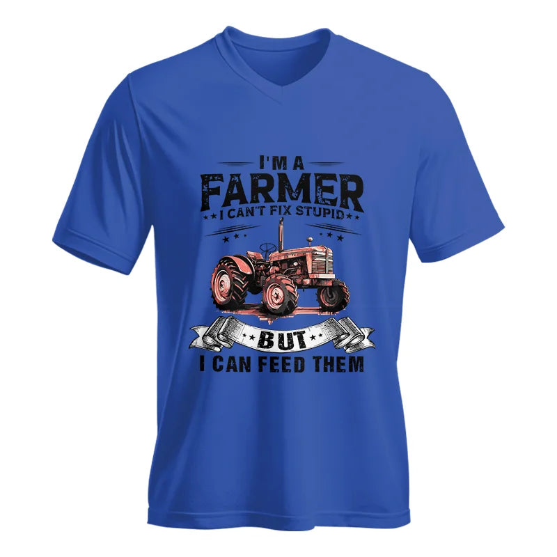 Farmer Can't Fix Stupid - Unisex Jersey Short Sleeve V-Neck Tee