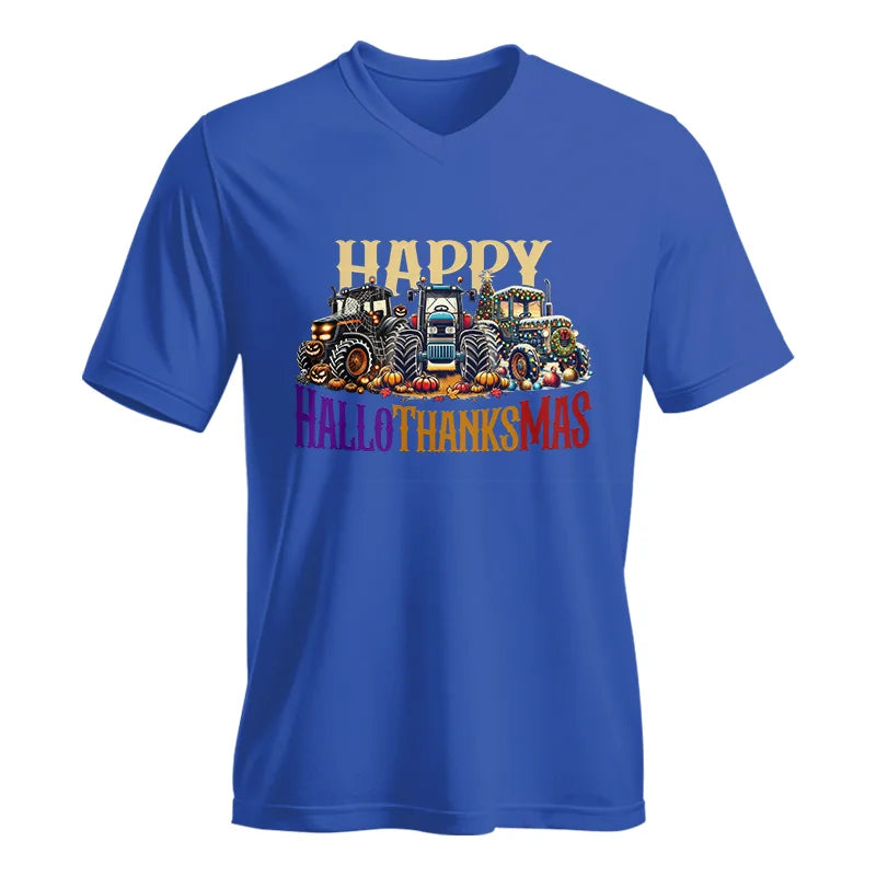 Image of Happy HalloThanksMas - Unisex Jersey Short Sleeve V-Neck Tee