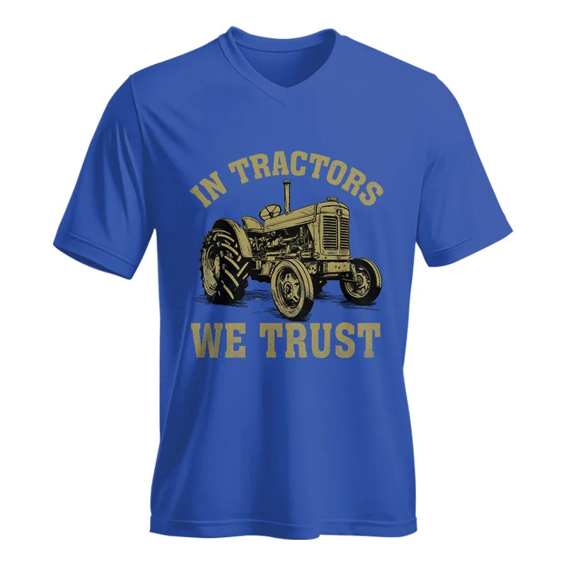 In Tractors We Trust - Unisex Jersey Short Sleeve V-Neck Tee