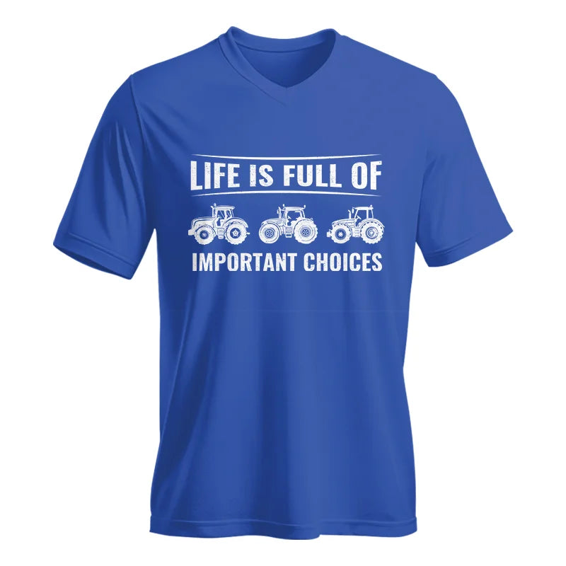 Image of Life Is Full Of Important Choices 16 - Unisex Jersey Short Sleeve V-Neck Tee