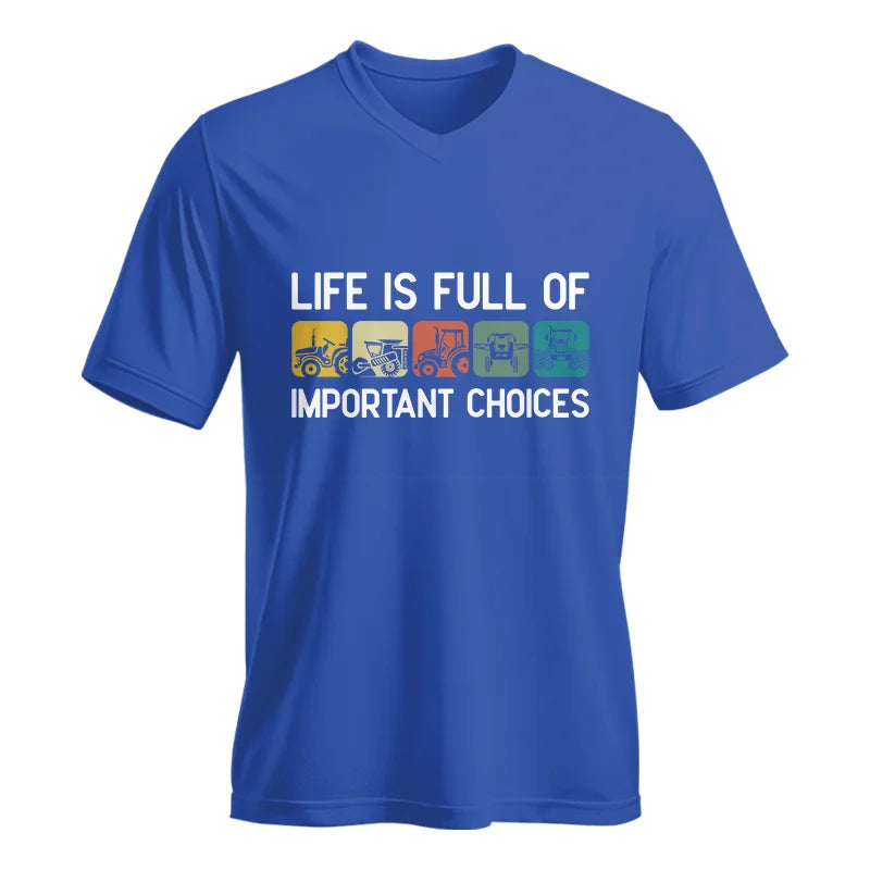 Image of Life Is Full Of Important Choices 40 - Unisex Jersey Short Sleeve V-Neck Tee