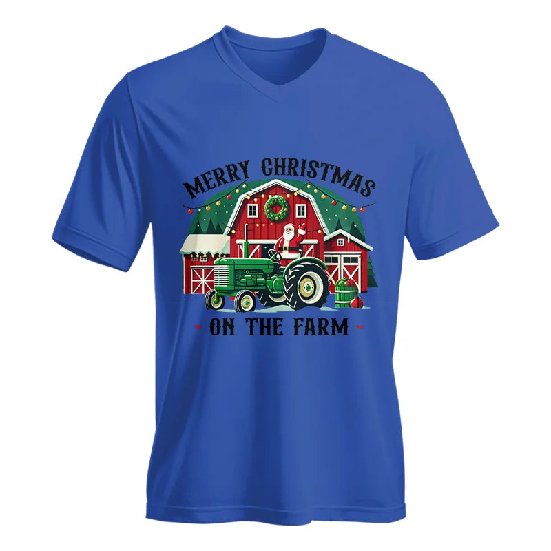 Merry Christmas On The Farm 1 - Unisex Jersey Short Sleeve V-Neck Tee