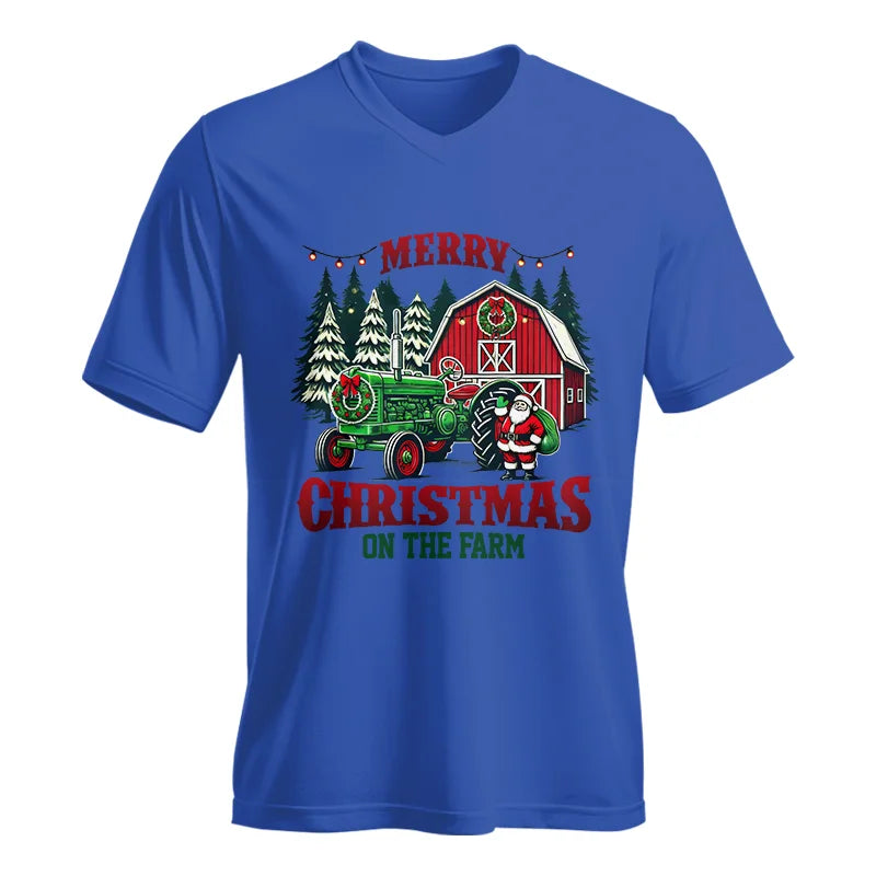 Merry Christmas On The Farm 3 - Unisex Jersey Short Sleeve V-Neck Tee