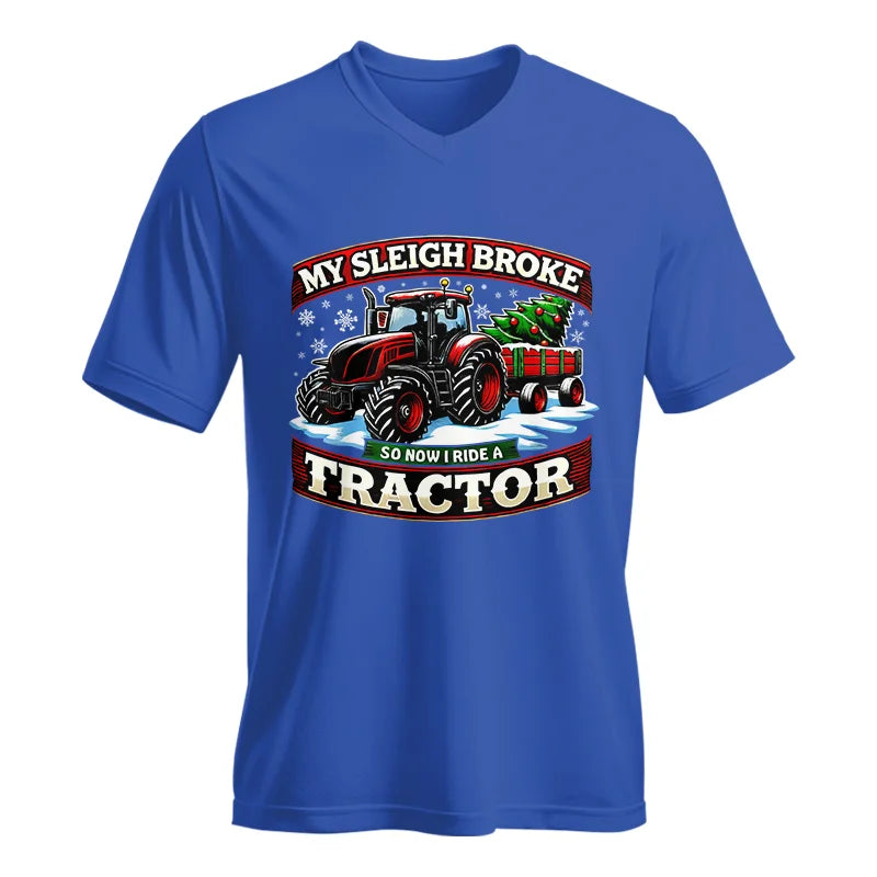 Image of My Sleigh Broke So Now I Ride A Tractor - Unisex Jersey Short Sleeve V-Neck Tee