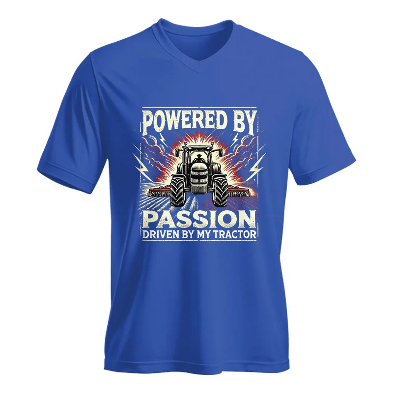 Powered By Passion Driven By My Tractor 4 - Unisex Jersey Short Sleeve V-Neck Tee