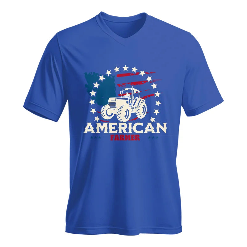 Proud To Be An American Farmer Citizen Veteran - Unisex Jersey Short Sleeve V-Neck Tee