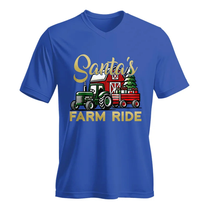 Image of Santa's Farm Ride 2 - Unisex Jersey Short Sleeve V-Neck Tee