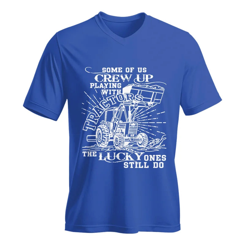 Image of Some Of Us Grew Up Playing With Tractors 1 - Unisex Jersey Short Sleeve V-Neck Tee