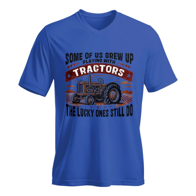 Some Of Us Grew Up Playing With Tractors 2 - Unisex Jersey Short Sleeve V-Neck Tee