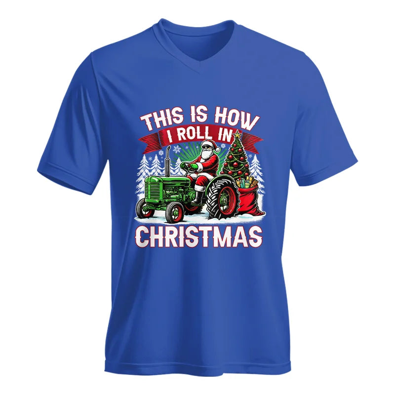 Image of This Is How I Roll In Christmas - Unisex Jersey Short Sleeve V-Neck Tee