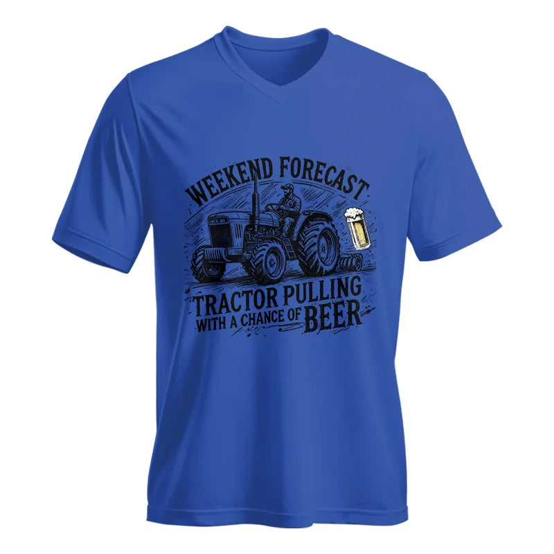 Image of Tractor With A Chance Of Beer - Unisex Jersey Short Sleeve V-Neck Tee