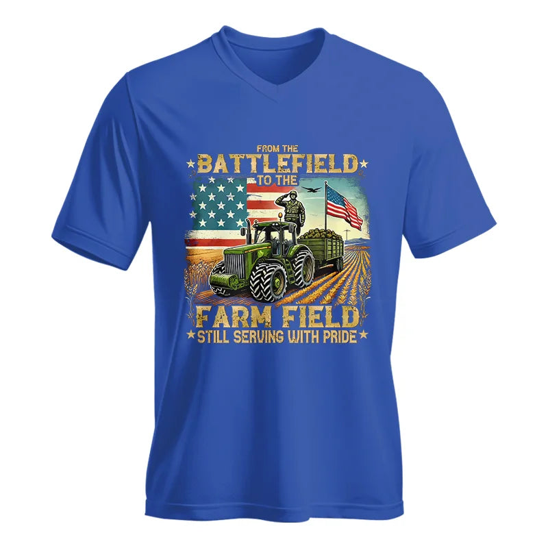 Veteran Farmer From The Battlefield To The Farm Field 2 - Unisex Jersey Short Sleeve V-Neck Tee