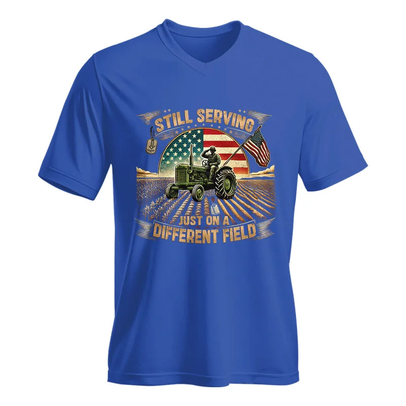 Veteran Farmer Still Serving 8 - Unisex Jersey Short Sleeve V-Neck Tee