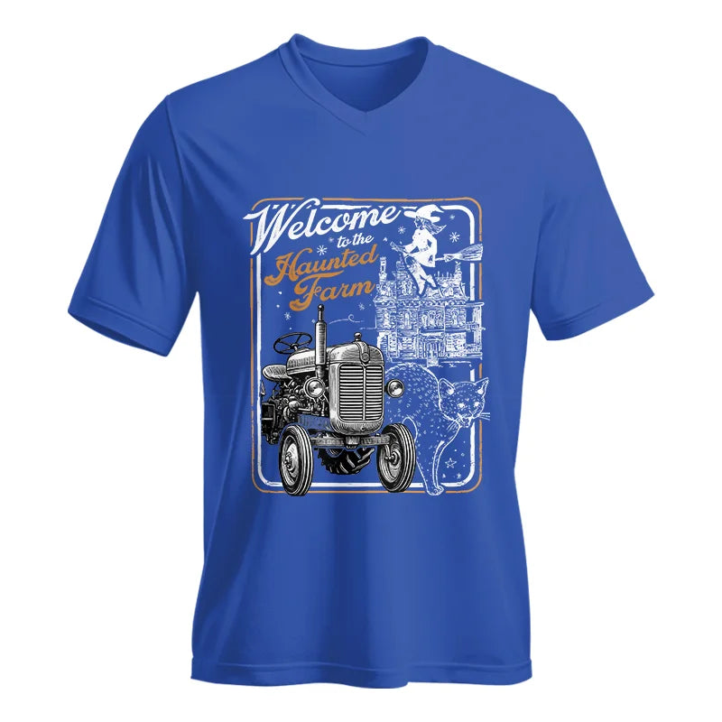 Image of Welcome To The Haunted Farm 2 - Unisex Jersey Short Sleeve V-Neck Tee