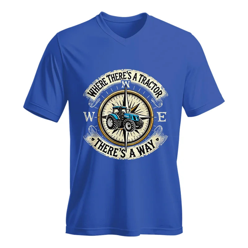 Where There's A Tractor There's A Way - Unisex Jersey Short Sleeve V-Neck Tee